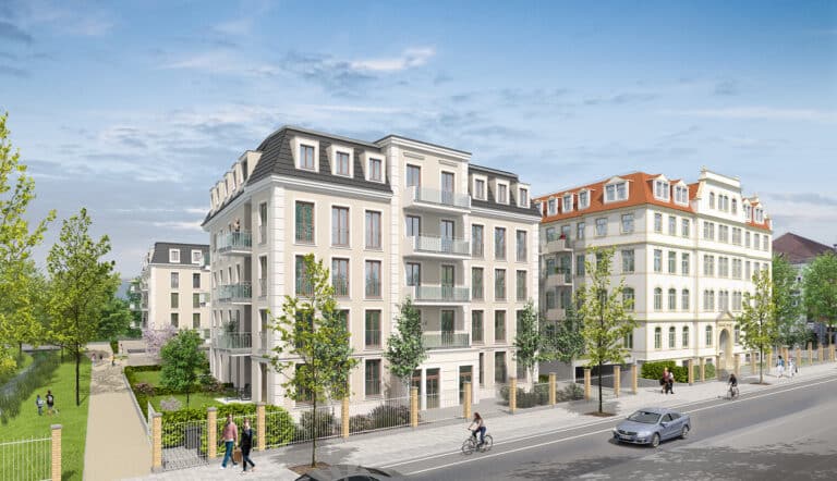 Ansicht Ost Blickrichtung von Schandauer Straße